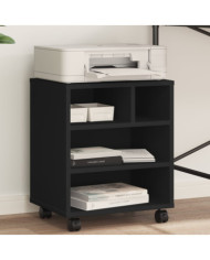 Support d'imprimante avec roulettes noir 41x32x48 cm | Mobilier & Déco