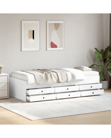 Lit de jour avec tiroirs sans matelas blanc 90x200 cm | Mobilier & Déco