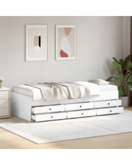 Lit de jour avec tiroirs sans matelas blanc 90x200 cm | Mobilier & Déco