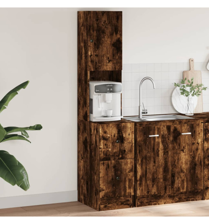 Armoire de cuisine chêne fumé 35x50x180 cm bois d'ingénierie | Mobilier & Déco