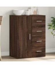 Buffet chêne marron 59x39x80 cm bois d'ingénierie | Mobilier & Déco