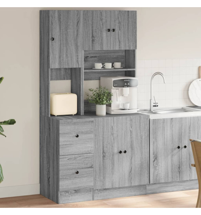 Armoire de cuisine sonoma gris 95x50x180 cm bois d’ingénierie | Mobilier & Déco