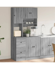 Armoire de cuisine sonoma gris 95x50x180 cm bois d’ingénierie | Mobilier & Déco
