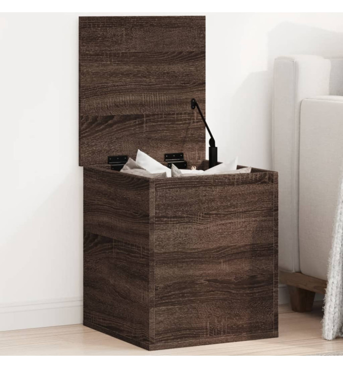 Boîte de rangement chêne marron 40x42x46 cm bois d'ingénierie | Mobilier & Déco