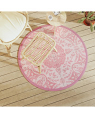 Tapis d'extérieur ARAKIL rose Ø120 cm PP | Mobilier & Déco
