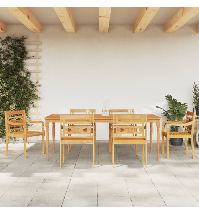 Ensemble à manger de jardin 7 pcs Bois de teck solide | Mobilier & Déco