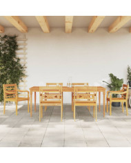 Ensemble à manger de jardin 7 pcs Bois de teck solide | Mobilier & Déco