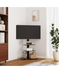 Meuble TV d'angle 3 niveaux pour 32-65 pouces noir | Mobilier & Déco