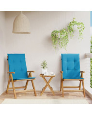 Chaises de jardin inclinables lot de 2 et coussins teck massif | Mobilier & Déco