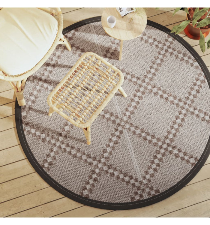 Tapis d'extérieur ARAKIL marron Ø160 cm PP | Mobilier & Déco