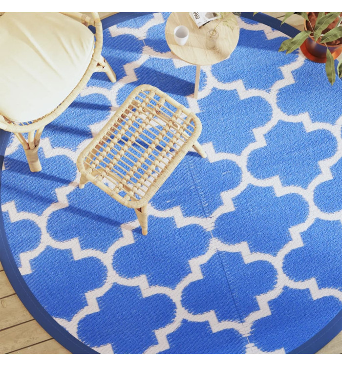 Tapis d'extérieur ARAKIL bleu Ø200 cm PP | Mobilier & Déco
