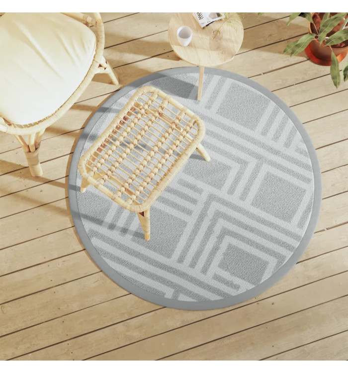 Tapis d'extérieur ARAKIL gris Ø120 cm PP | Mobilier & Déco