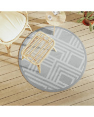 Tapis d'extérieur ARAKIL gris Ø120 cm PP | Mobilier & Déco