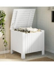 Boîte de rangement avec couvercle RANA blanc bois massif de pin | Mobilier & Déco