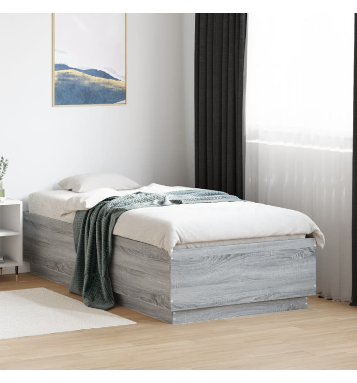 Cadre de lit sans matelas sonoma gris 90x190 cm | Mobilier & Déco