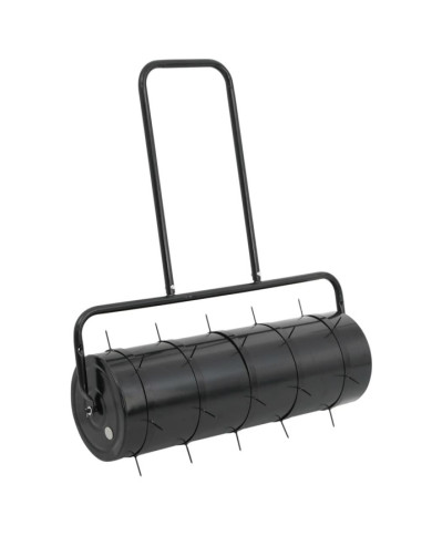 Rouleau à gazon de jardin et colliers d'aérateur 63 L fer acier | Mobilier & Déco