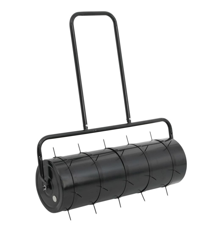 Rouleau à gazon de jardin et colliers d'aérateur 63 L fer acier | Mobilier & Déco
