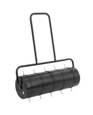 Rouleau à gazon de jardin et colliers d'aérateur 63 L fer acier | Mobilier & Déco