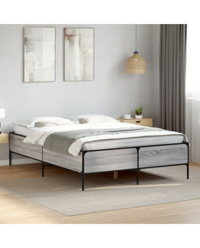 Cadre de lit sans matelas sonoma gris 140x190 cm | Mobilier & Déco