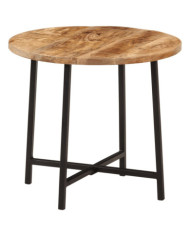 Table basse 45x45x40 cm bois de manguier solide et fer | Mobilier & Déco