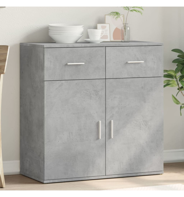 Buffet gris béton 79x38x80 cm bois d'ingénierie | Mobilier & Déco