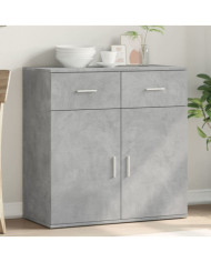 Buffet gris béton 79x38x80 cm bois d'ingénierie | Mobilier & Déco