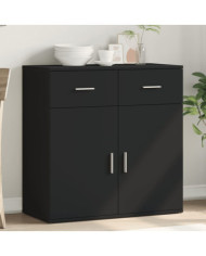 Buffet noir 79x38x80 cm bois d'ingénierie | Mobilier & Déco