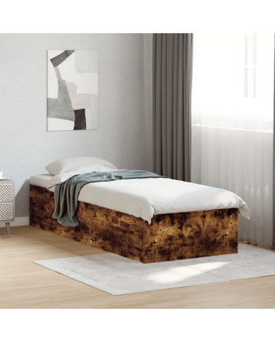 Cadre de lit sans matelas chêne fumé 100x200 cm | Mobilier & Déco