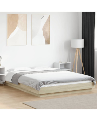 Cadre de lit sans matelas chêne sonoma 140x190 cm | Mobilier & Déco