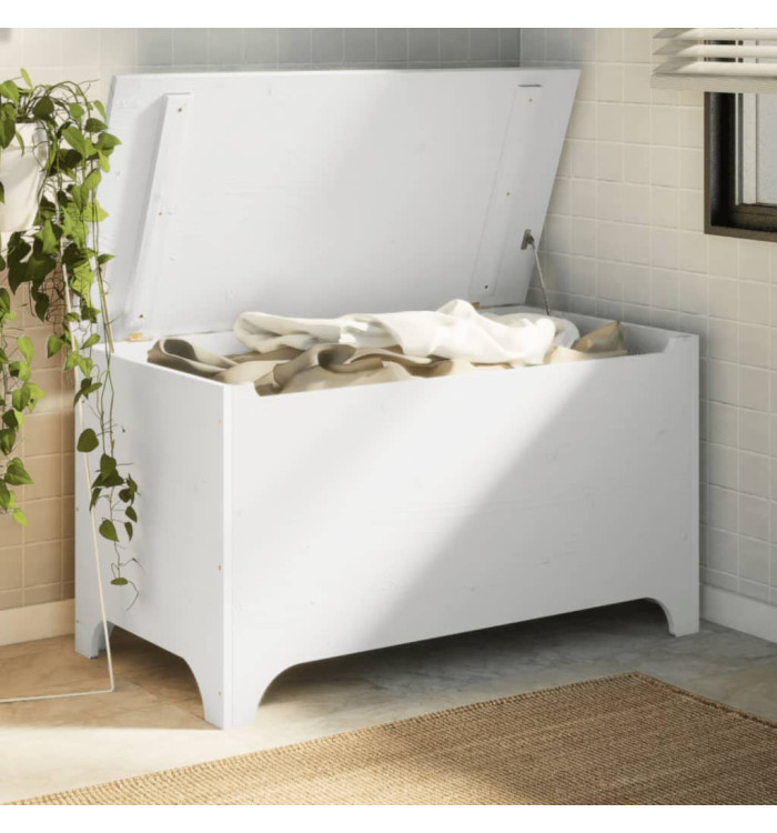 Boîte de rangement avec couvercle RANA blanc bois massif de pin | Mobilier & Déco