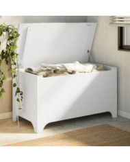 Boîte de rangement avec couvercle RANA blanc bois massif de pin | Mobilier & Déco