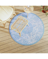 Tapis d'extérieur ARAKIL bleu azuré Ø120 cm PP | Mobilier & Déco