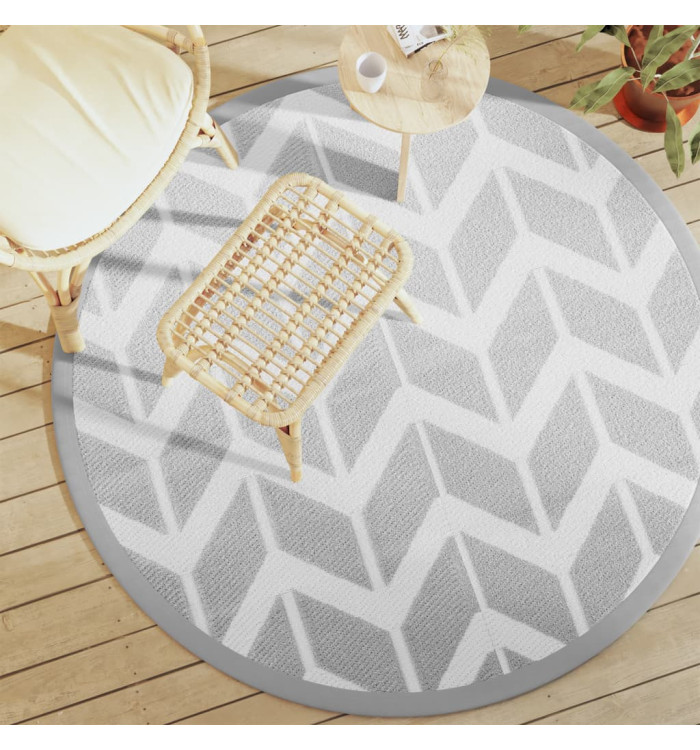 Tapis d'extérieur ARAKIL gris Ø160 cm PP | Mobilier & Déco