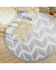 Tapis d'extérieur ARAKIL gris Ø160 cm PP | Mobilier & Déco