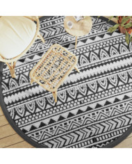 Tapis d'extérieur ARAKIL noir Ø200 cm PP | Mobilier & Déco