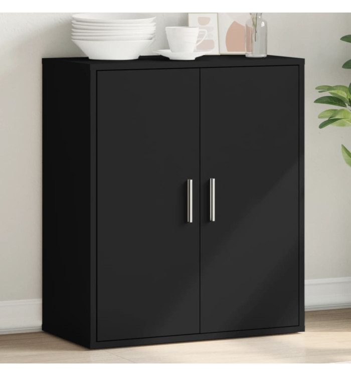 Buffet noir 79x38x80 cm bois d'ingénierie | Mobilier & Déco