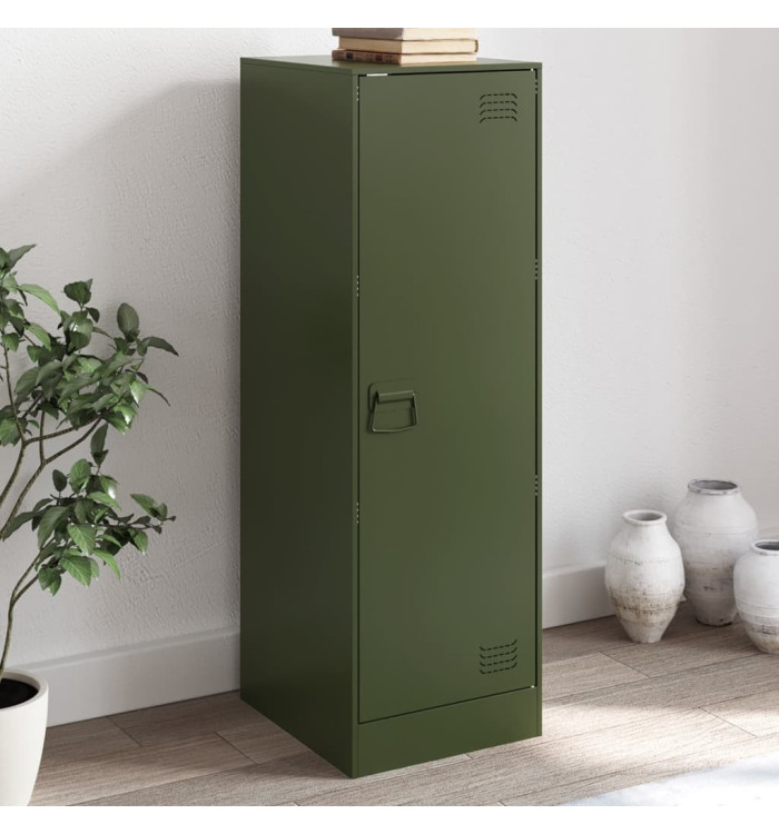 Buffet vert olive 34,5x39x107 cm acier | Mobilier & Déco