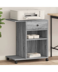 Support d'imprimante avec roulettes sonoma gris 60x40x68,5 cm | Mobilier & Déco
