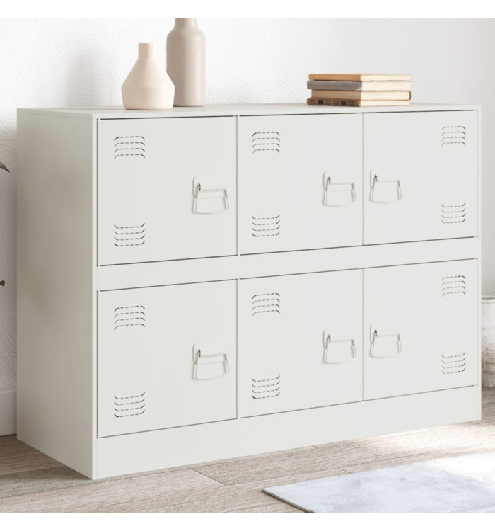 Buffet blanc 99x39x73 cm acier | Mobilier & Déco