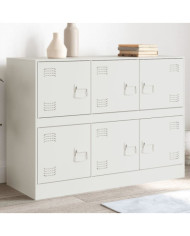 Buffet blanc 99x39x73 cm acier | Mobilier & Déco