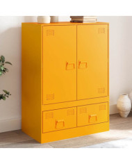 Buffet jaune moutarde 67x39x95 cm acier | Mobilier & Déco