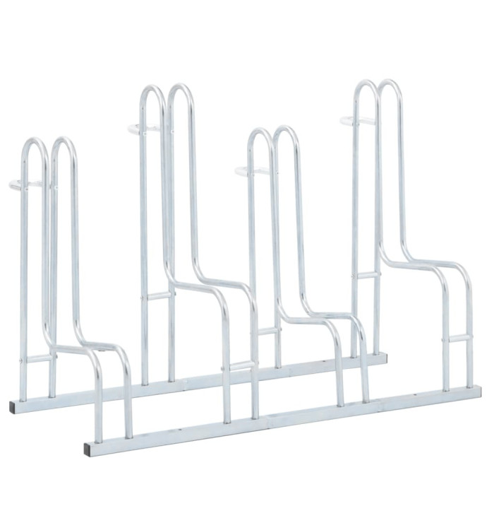 Support de vélo au sol autoportant pour 4 vélos acier galvanisé | Mobilier & Déco