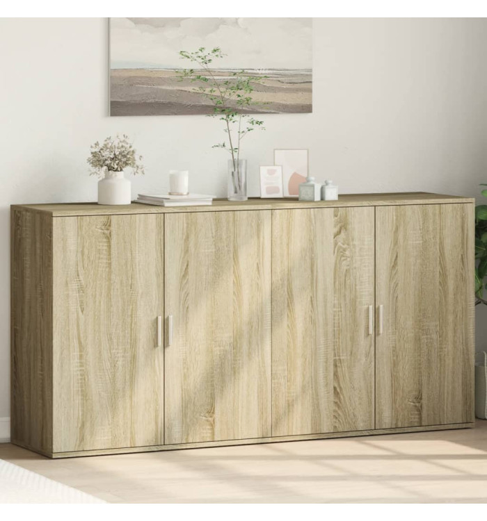 Buffets 2 pcs chêne sonoma 79x38x80 cm bois d'ingénierie | Mobilier & Déco