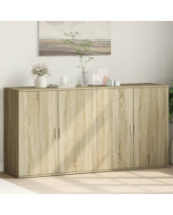 Buffets 2 pcs chêne sonoma 79x38x80 cm bois d'ingénierie | Mobilier & Déco
