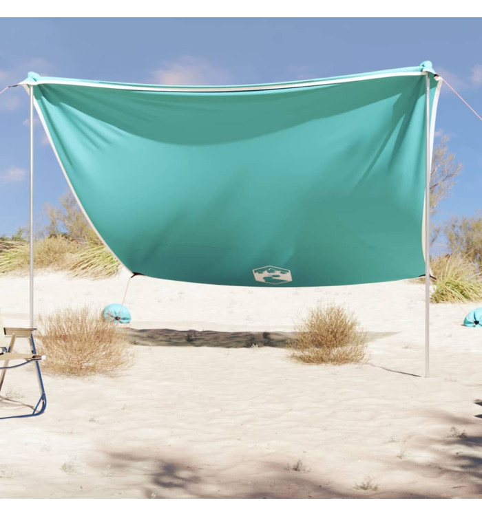 Auvent de plage avec ancres de sable vert 304x300 cm | Mobilier & Déco