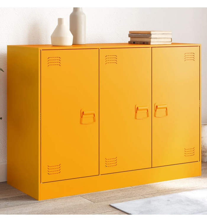 Buffet jaune moutarde 99x39x73 cm acier | Mobilier & Déco