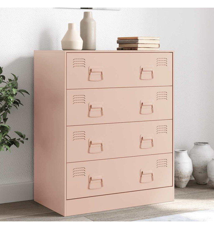 Buffet rose 67x39x83 cm acier | Mobilier & Déco