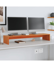 Support de moniteur marron miel 100x27x15 cm bois de pin solide | Mobilier & Déco