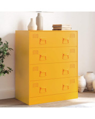 Buffet jaune moutarde 67x39x83 cm acier | Mobilier & Déco