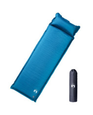 Matelas de camping autogonflant oreiller 1 personne turquoise | Mobilier & Déco